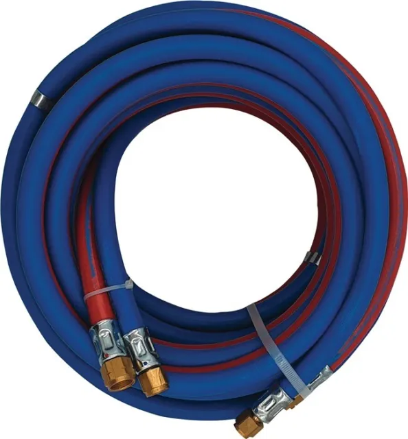 Autogenzwillingsschlauch L.10m ID 6/6mm Wandst.9/9mm blau/rot