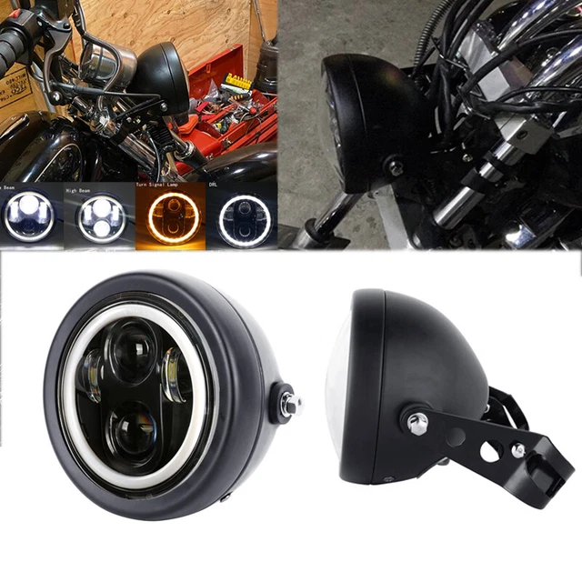 For Kawasaki Vulcan VN 900 S 650 1500 5.75" LED Headlight Hi/Lo DRL w/ Bracket