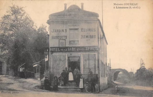 Cpa 91 Maison Coureau A Limours / Hotel De La Gare Et Des Sports