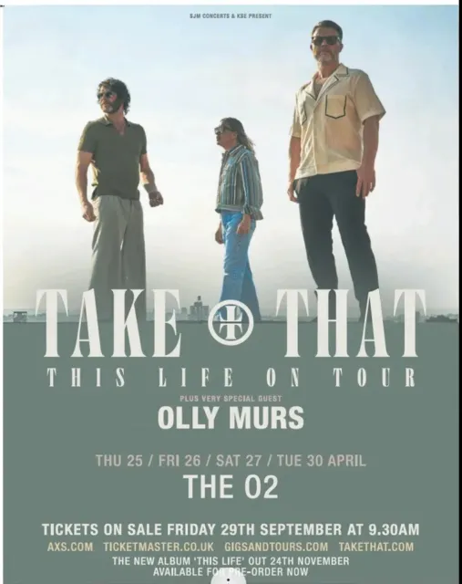 TAKE THAT Gary Barlow Mark Owen This Life Tour O2 London Advert Poster Ad 14x11
