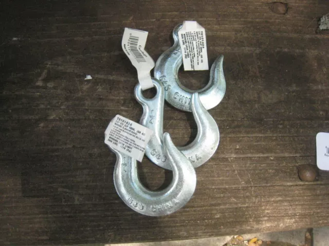 3  Campbell 1/4" Eye Slip Hook Grade 43 Zinc Plated 2600 LBS Working Load Limit
