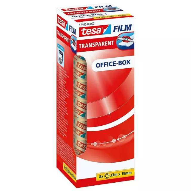 Nastro Adesivo TESA Office-Box Trasparente polipropilene Plastica 8 Pezzi 19