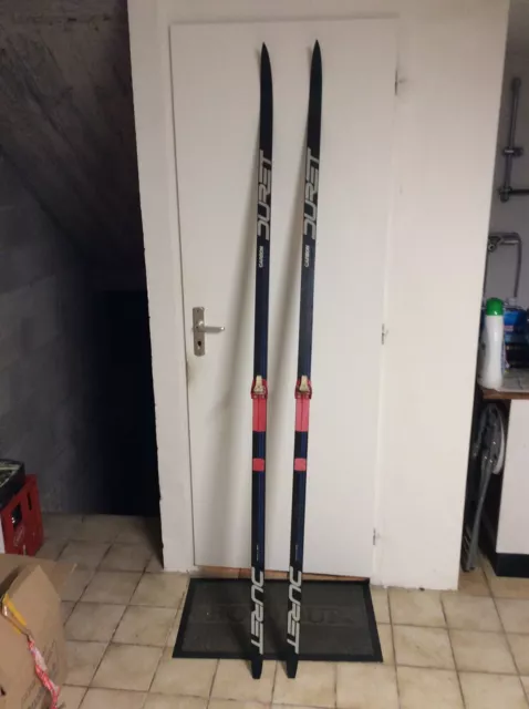 Ancienne Paire Ski de Fond Carbon DURET 2,10 m made in France Sport Hiver