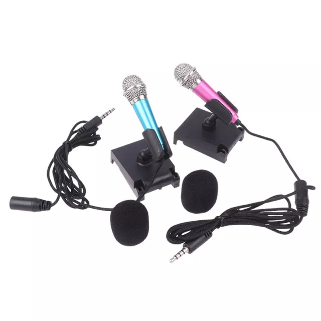 1Pc 3.5mm Mini Microphone With Stand Stereo Studio Mic For Smart Phone Laptop s 2