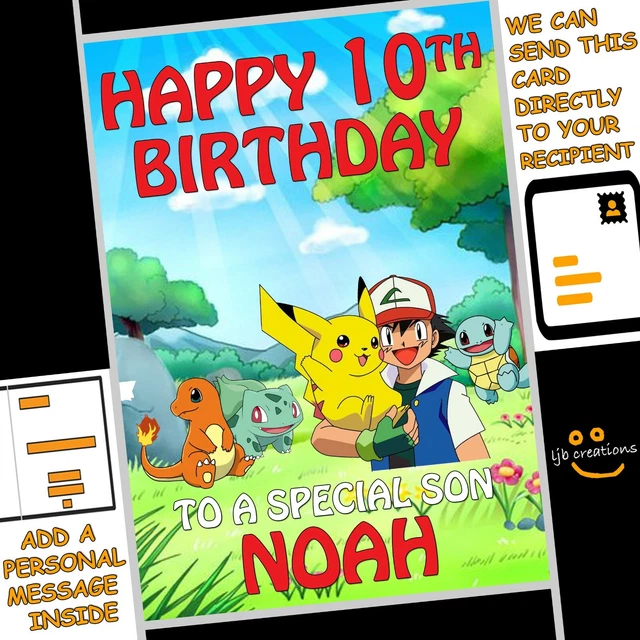 PERSONALISED POKEMON BIRTHDAY Card Son Nephew Grandson Cousin Friend ...