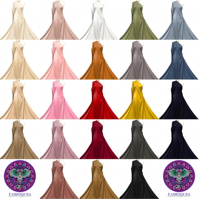 Tissu Satin Effet Mouillé Uni - Polyester - Vendu Au Mètre - Pour Robes, Décoration, Mariage
