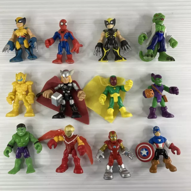 Lot of 12 Hasbro Playskool Squad Heroes Marvel DC Super Hero Adventures Figures