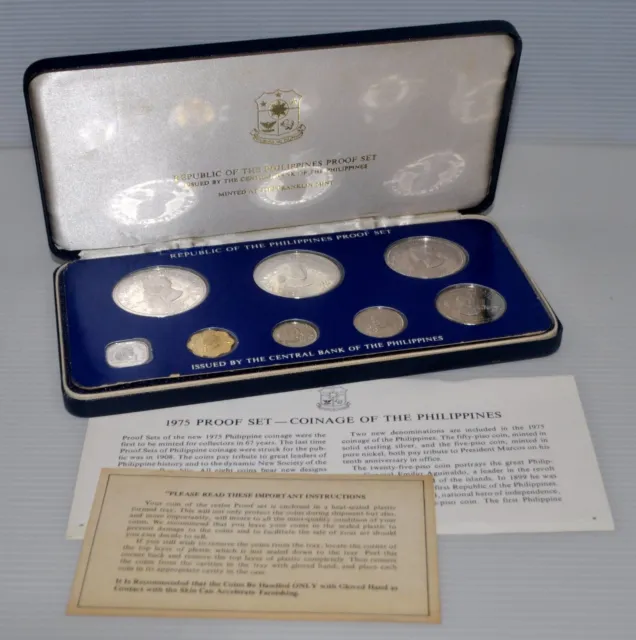 1975 Philippine PROOF Set Banko Sental Ang Bagong Lipunan Ser. 50p & 25 Silver