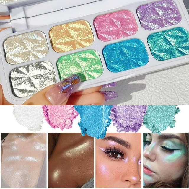 8 colori tavolozza evidenziatore bellezza trucco contorno viso trucco abbronzante η S5E7