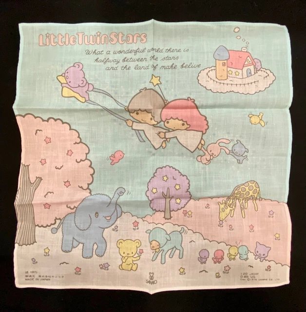 Vintage 1976 Sanrio Little Twin Stars Handkerchief Made in Japan Vintage 1976 Sanrio Little Twin Stars Handkerchief Made in Japan