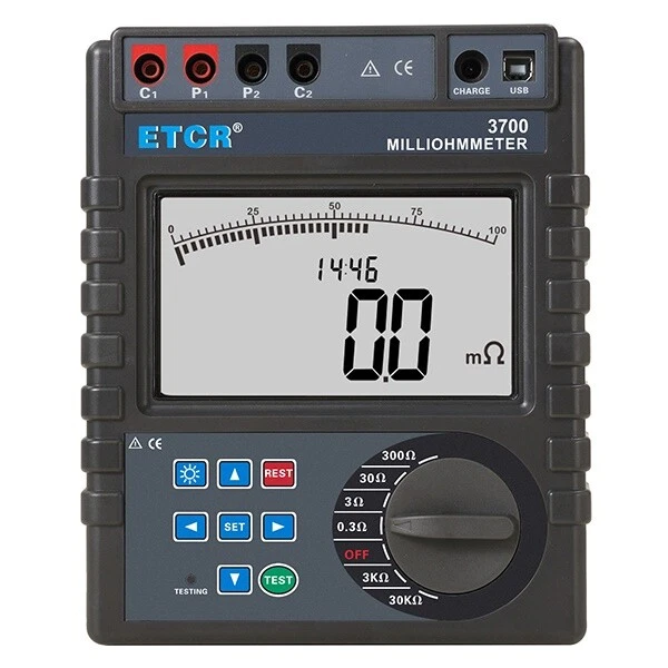 ETCR3700 Tester intelligente resistenza incollaggio equipotenziale 0,0001Ω~30,00kΩ ⊕IK