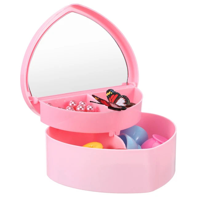 Caja de joyas almacenamiento en forma de corazón caja de joyas plástico joyería Lagerorga