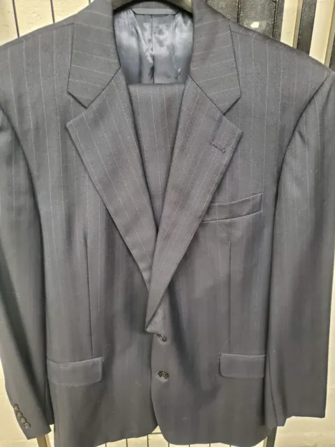 41L Hickey Freeman 100% Wool Suit 2 Piece Pants 35x32 Canterbury MINT