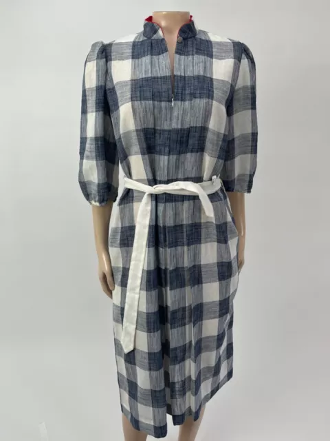 VINTAGE 70'S 80'S Kappa Womens dress Rayon Plaid 3/4 sleeve Polyester ...
