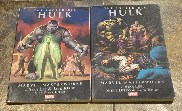 Marvel Masterworks The Incredible Hulk Vol 1 , 2,  by Stan Lee - 2 Book Lot