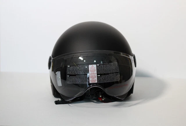 Casque Moto Demi-jet - Homologué ECE 22/06 - Visière Claire Anti-rayures - Rouge - Taille S - 11