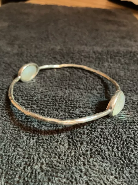 Ippolita Rare Silver Retired 2 Large Quartz Rock Candy Crystal Bangle Bracelet