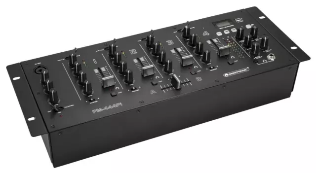 OMNITRONIC PM-444Pi 4-Kanal-DJ-Mixer Mischpult mit Player & USB-Interface