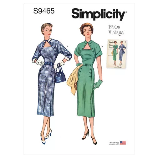 SIMPLICITY  Sewing Pattern 9465 Retro 1950's Misses' Women Ladies  Dress 16-24