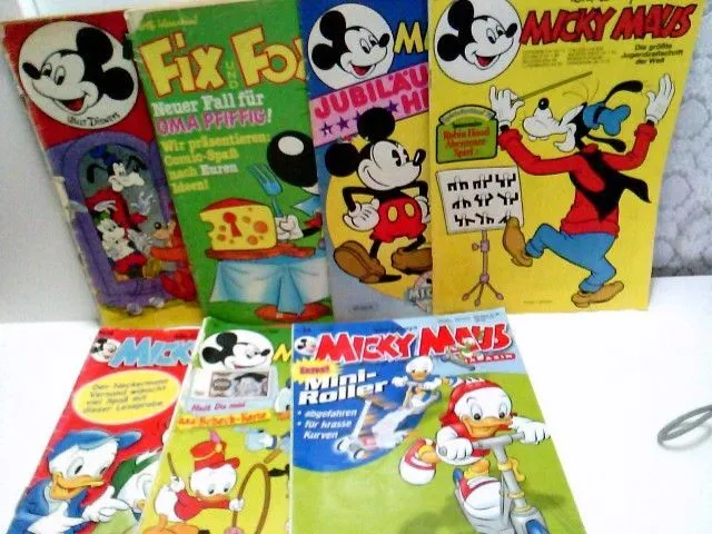 Konvolut bestehend aus 7 Heften, zum Thema: Micky Maus / Fix und Foxi Disney, Wa