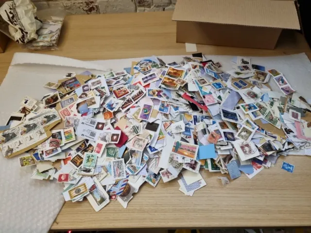 1 .3kg of World / Foreign stamps on  paper. Kiloware. Bulk / job Lot