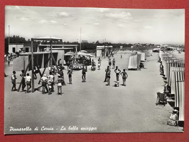 Cartolina - Pinnarello di Cervia ( Ravenna ) - La Bella Spiaggia - 1950 ca.