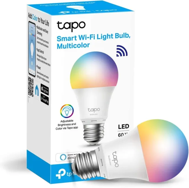 Lampadina TP-Link Tapo Smart, Luce LED Smart WiFi, E27, 8,7 W, funziona con