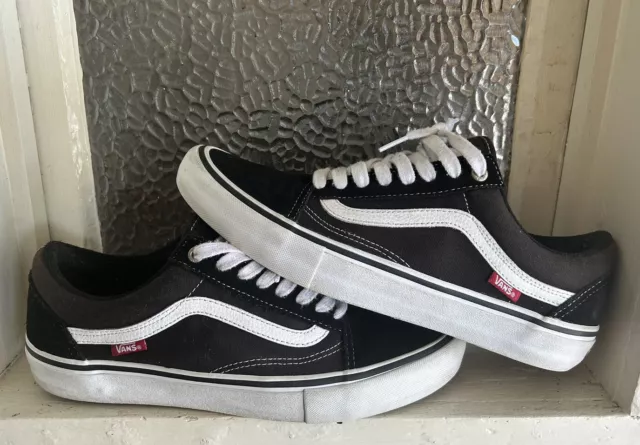 Vans Old Skool Pro Skate Shoes Black/white - US Mens Size 10. Pre Owned