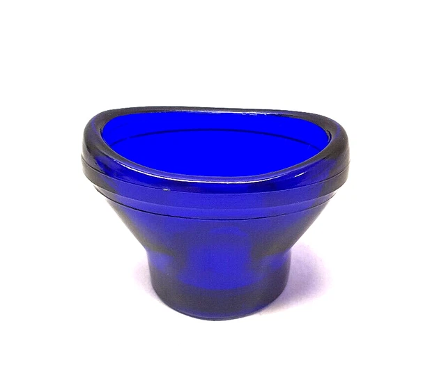 Antik Spülen Auge aus Glas -blau Kobalt Optrex Wache Der Ansicht Science