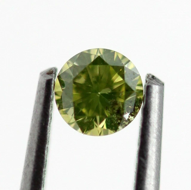 Verdâtre Couleur Natral Diamant Desseré 3 MM Certifié Superbes Rond SI3 Clarté