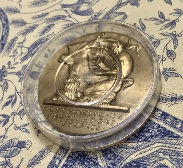 Médaille EDF-GDF 30 Ans De Service - Bronze Argenté - XXe Siècle