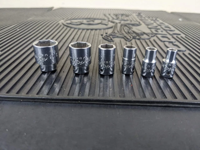 #ay114  Mac Tools USA 6-Piece 1/4" Drive SAE 6-Point Shallow Socket Set