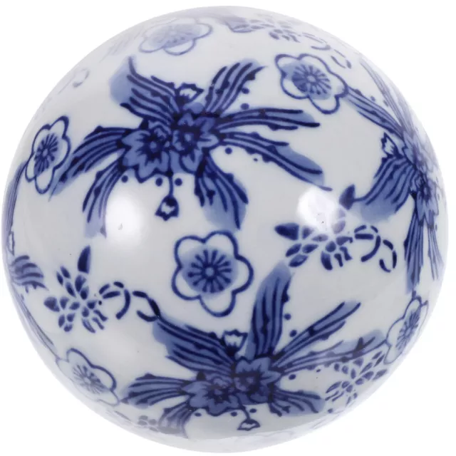 Ceramics Decorative Ball Round Porcelain Blue and White