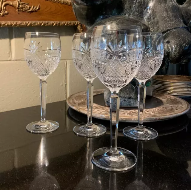 4 Waterford Crystal Seahorse Nouveau 8 1/2" Water Goblets - Excellent 4 Waterford Crystal Seahorse Nouveau 8 1/2" Water Goblets - Excellent