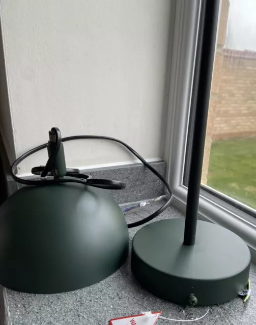 Pair Of Next Paris pendants Tonal Green Teal Ceiling Chandelier Bar Light £90
