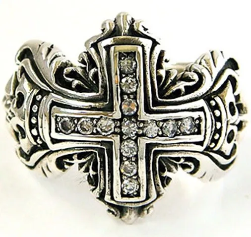 Knight Templar Cross Solid Sterling 925 Silver Ring