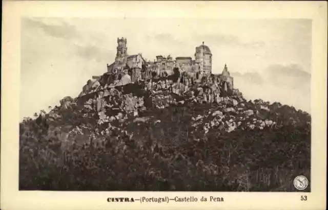 Cintra Portugal s/w AK ~1910 Castello da Pena Blick auf die Burg ungelaufen