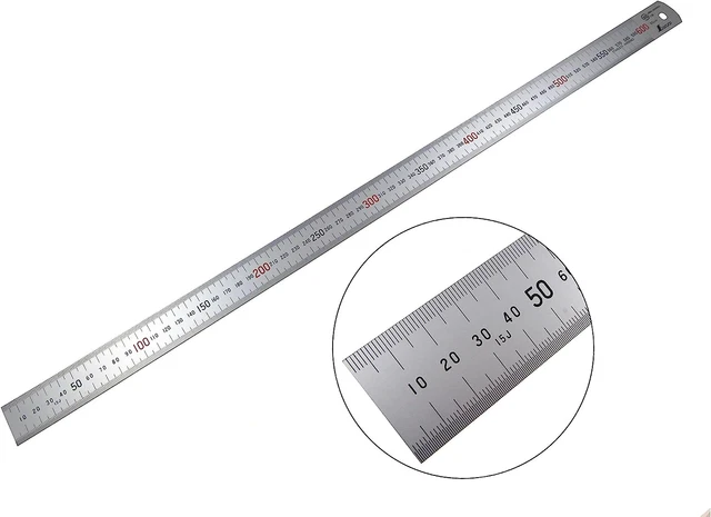 Shinwa H101-E 600 Mm Rigid"Zero Glare" Metric Machinist Ruler/Rule Scale .5 Mm &