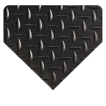WEARWELL 701.14X2X26BK Diamond Plate Switchboard Mat, Black, 2 ft. W x 26 ft.