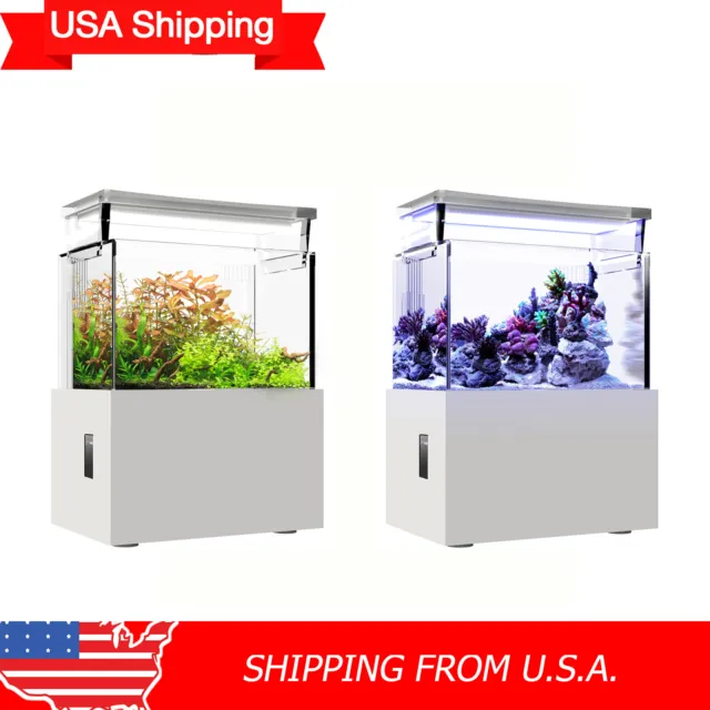Premium Desktop Tank Acrylic Reef Aquarium with Bottom Filter System and Light