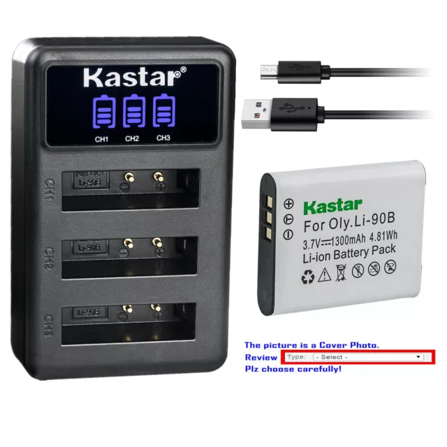 Kastar Battery Triple Charger for Ricoh DB-110 DB110 & Ricoh WG-6 Digital Camera