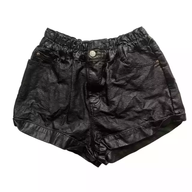 BDG Urban Outfitters Womens Black Faux Leather High Waisted Shorts Size Medium