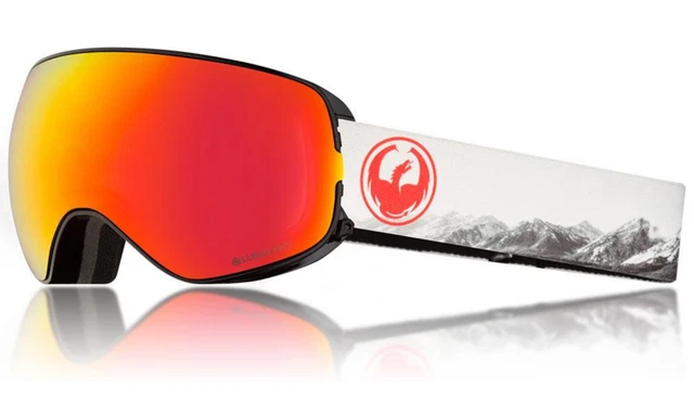 NEW Dragon X2S Goggles-Realm Black White-Lumalens Red+LL Rose