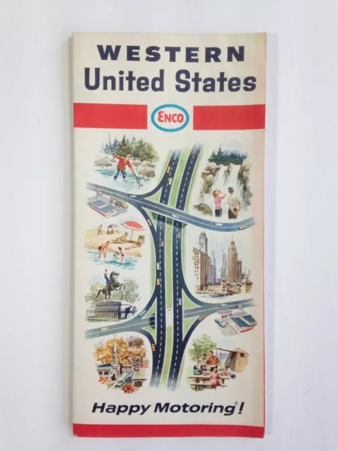 Vintage Enco Humble Oil Road Map 1967 Western United States