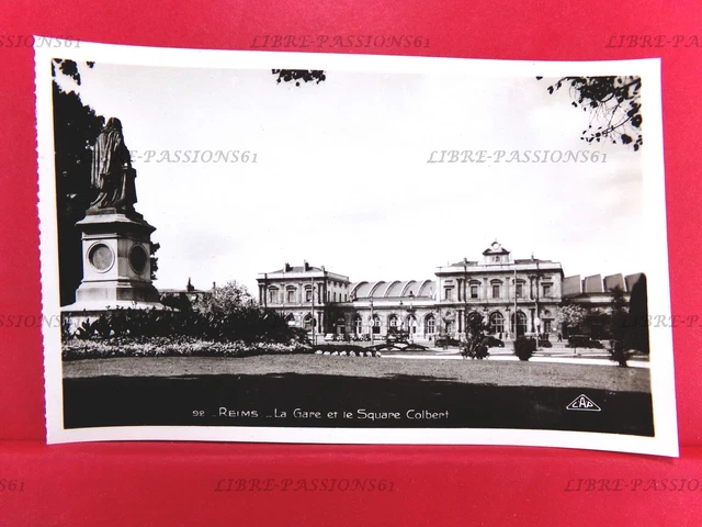 Cpa N°1195, Reims, Marne, La Gare Et Le Square Colbert