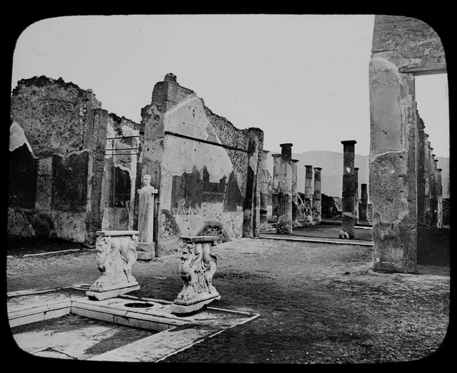 Magic Lantern Slide POMPEII VILLA OF CORNELIUS RUFUS C1910 OLD PHOTO .... ITALY