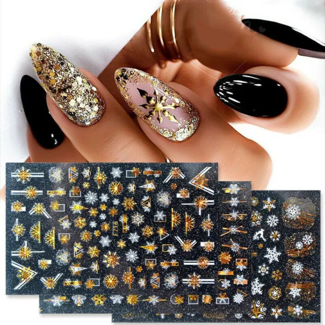 Decorations Xmas Transfer Decals Winter 3D Snowflakes Christmas Nail Stickers