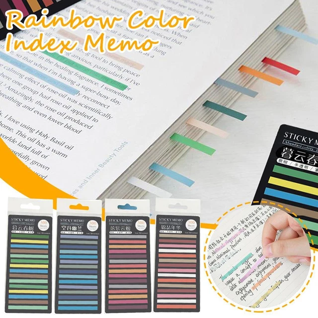 300pc Assorted Color Sticky Notes Basic Bookmark Memo Indexpe Sticker Tab K9M6