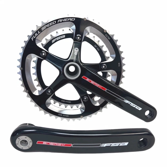 FSA Energy Road Bike Crankset 2x10 Double 53/39t 130BCD 175mm BB30 NBTO Takeoff