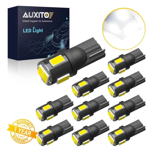 10x LED 194 161 White Bright T10 Courtesy/ Side Marker/ License Plate light Bulb
